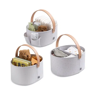 Delta Children 3-pack Nested Fabric Storage Bins With Handles In Gray