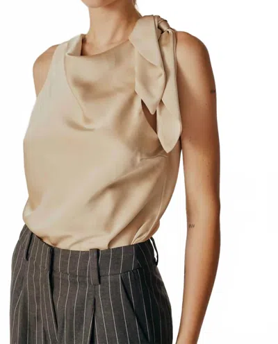 Deluc Alchemilla Sleeveless Cowl Neck Top In Ecru In Neutral