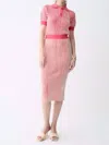 Deluc Amarante Knit Midi Skirt In Pink