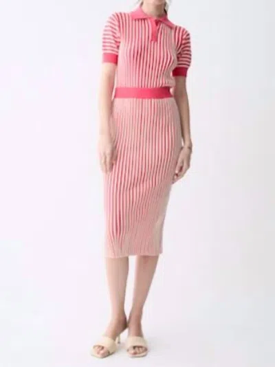 Deluc Amarante Knit Short Sleeve Top In Pink