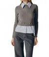 Deluc Amsonia 2 In 1 Shirt Jumper In Grey Melange In Gray