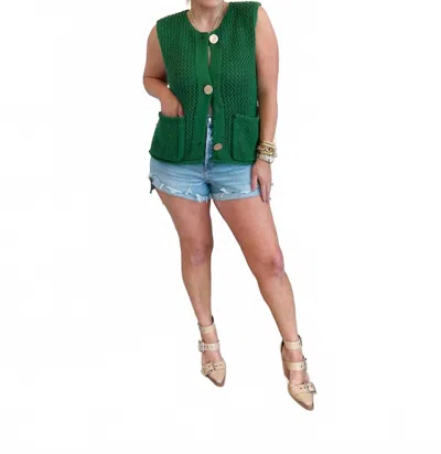 Deluc Anafi Knit Sleveless Vest In Green