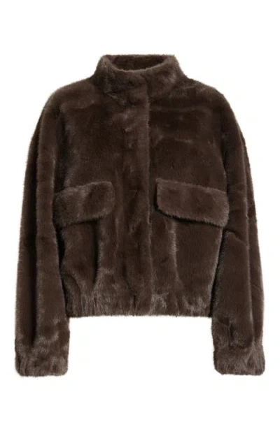 Deluc Badet Faux Fur Jacket In Brown