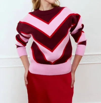 Deluc Bellis Sweater In Pink, Bordeaux & Red