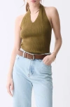 Deluc Belmonte Halter Sweater In Army