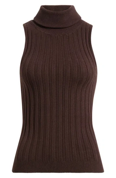 Deluc Ben Sleeveless Turtleneck Sweater In Brown