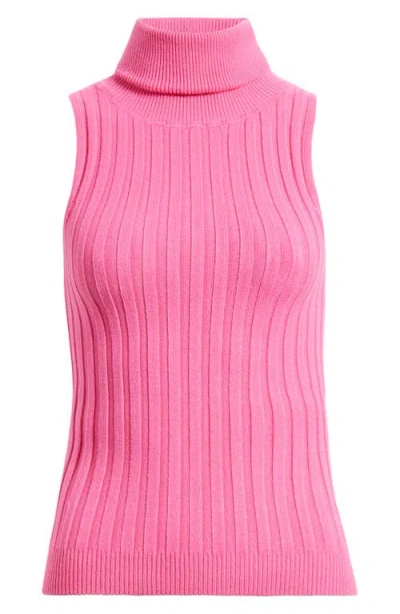 Deluc Ben Sleeveless Turtleneck Sweater In Pink