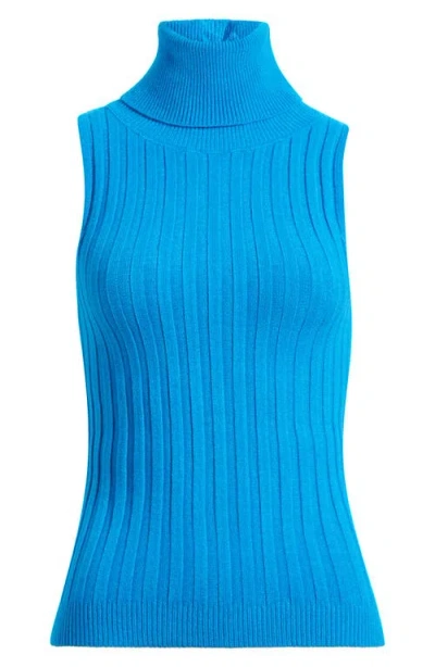 Deluc Ben Sleeveless Turtleneck Sweater In Blue