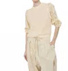 Deluc Berni Eyelet Sleeves Sweater In Off White In White