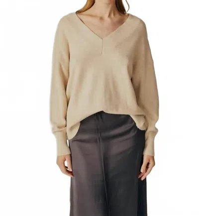 Deluc Blossom Open Back Sweater In Ecru Melange In Neutral