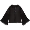 Deluc Bradley Sheer Ruffle Shirt In Black