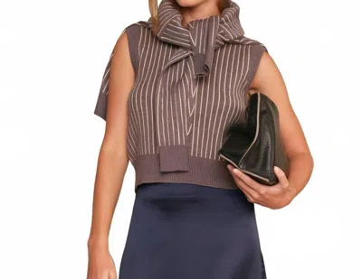 Deluc Bruce Knit Vest In Grey In Burgundy