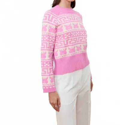 Deluc Calluna Sweater In Pink/ecru