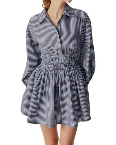 Deluc Campsis Dress In Blue/white