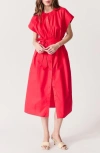 DELUC DELUC CANCELA CAP SLEEVE COTTON POPLIN SHIRTDRESS