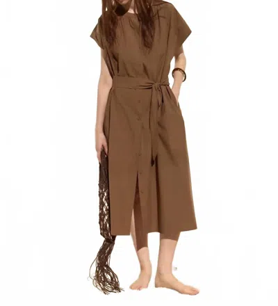 Deluc Cancela Midi Dress In Pecan In Animal Print