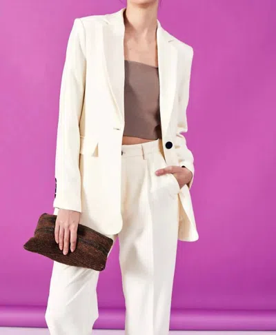 Deluc Caph Boyfriend Blazer In Ecru