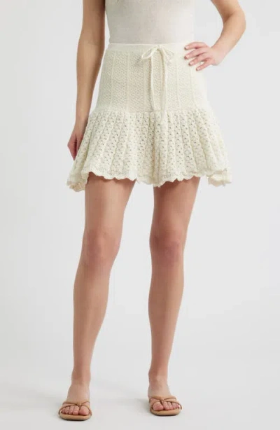 Deluc Capri Crochet Stitch Skirt In White