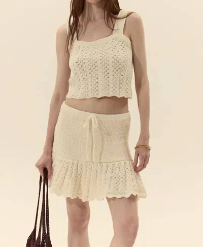 Deluc Capri Knit Skirt In White In Neutral