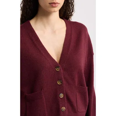 Deluc Caravan V-neck Cardigan In Wine