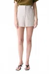Deluc Caterina High-waisted Shorts In Tan In White