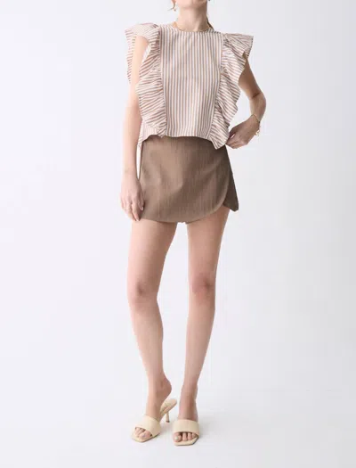 Deluc Cesar Top In Striped Tan In Multi
