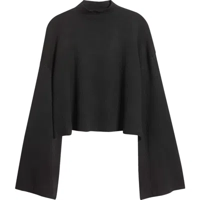 Deluc Chuck Crop Funnel Neck Sweater In Black
