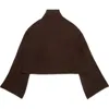 Deluc Chuck Crop Funnel Neck Sweater In Brown