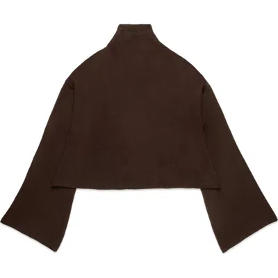 Deluc Chuck Crop Funnel Neck Sweater In Brown