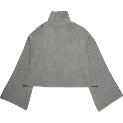 Deluc Chuck Crop Funnel Neck Sweater In Gray
