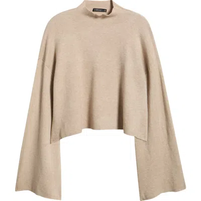 Deluc Chuck Crop Funnel Neck Sweater In Nude