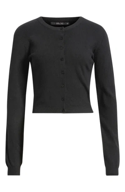 Deluc Clark Crop Cardigan In Black