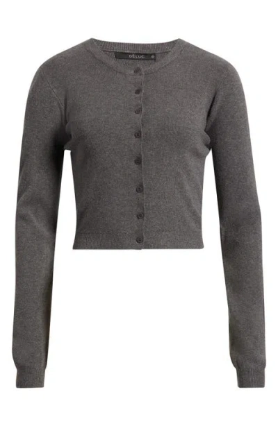 Deluc Clark Crop Cardigan In Gray