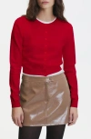 Deluc Clark Crop Cardigan In Red
