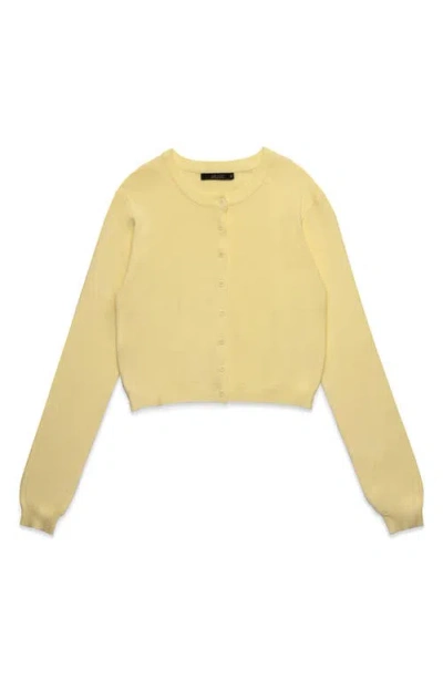 Deluc Clark Crop Cardigan In Yellow