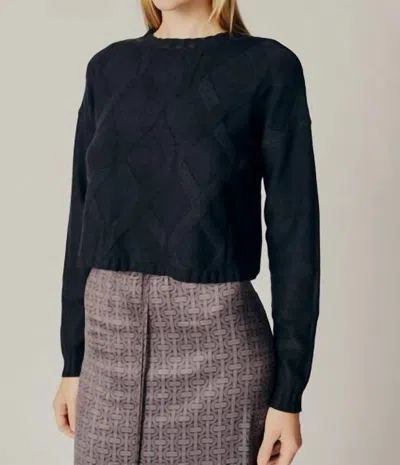 Deluc Clematis Crew Neck Sweater In Black In Multi