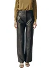 Deluc Terre Faux Leather Pants In Black In Black