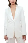 Deluc Crepe And Satin Blazer In Off White In White