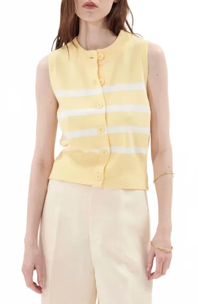 Deluc Croatia Knit Vest In Butter Ecru In Yellow