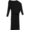 Deluc Elijah One-shoulder Long Sleeve Midi Sweater Dress In Black