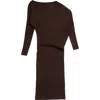 Deluc Elijah One-shoulder Long Sleeve Midi Sweater Dress In Multi