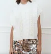 DELUC ELM KNITTED VEST IN ECRU