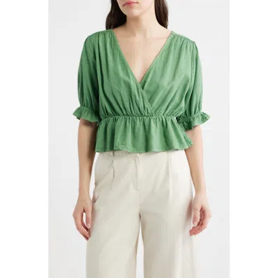 Deluc Felice Peplum Top In Green