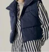 Deluc Forsythia Puffer Vest In Blue In Blue