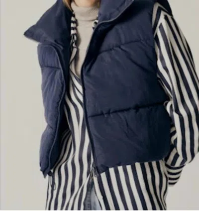 Deluc Forsythia Puffer Vest In Blue