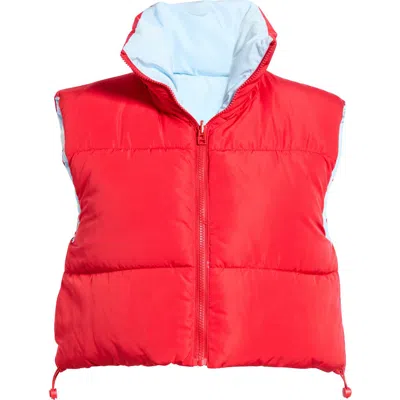 Deluc Gallagher Reversible Puffer Vest In Red