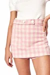 Deluc Gamma Skort In Pink Check In Pink