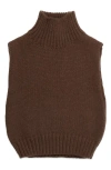 Deluc George Sleeveless Mock Neck Sweater In Brown