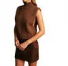 Deluc George Turtleneck Knit Vest In Chocolate In Brown