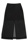 Deluc Hugh Sheer Midi Skirt In Black